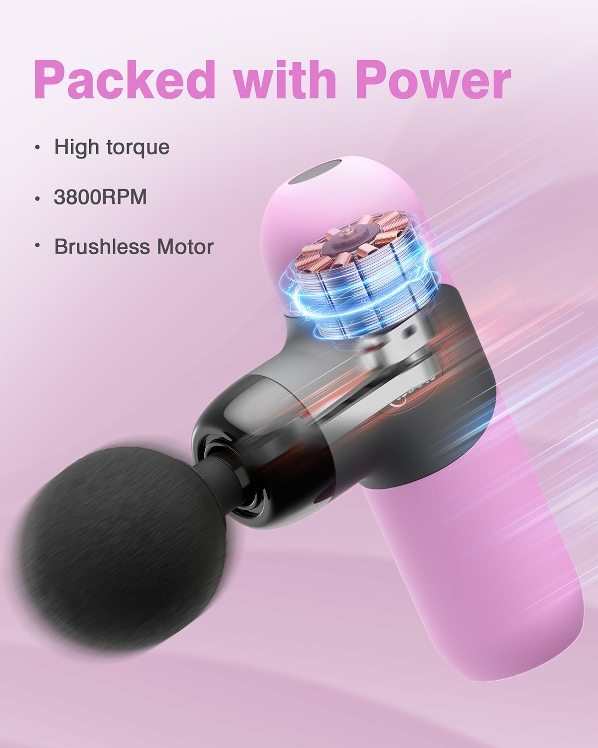 Mini Massage Gun, Percussion Deep Tissues Muscle Massager with 6 Massage Heads, Small Massage Gun Travel, Silicone Material Removable and Washable, best gift for her/him