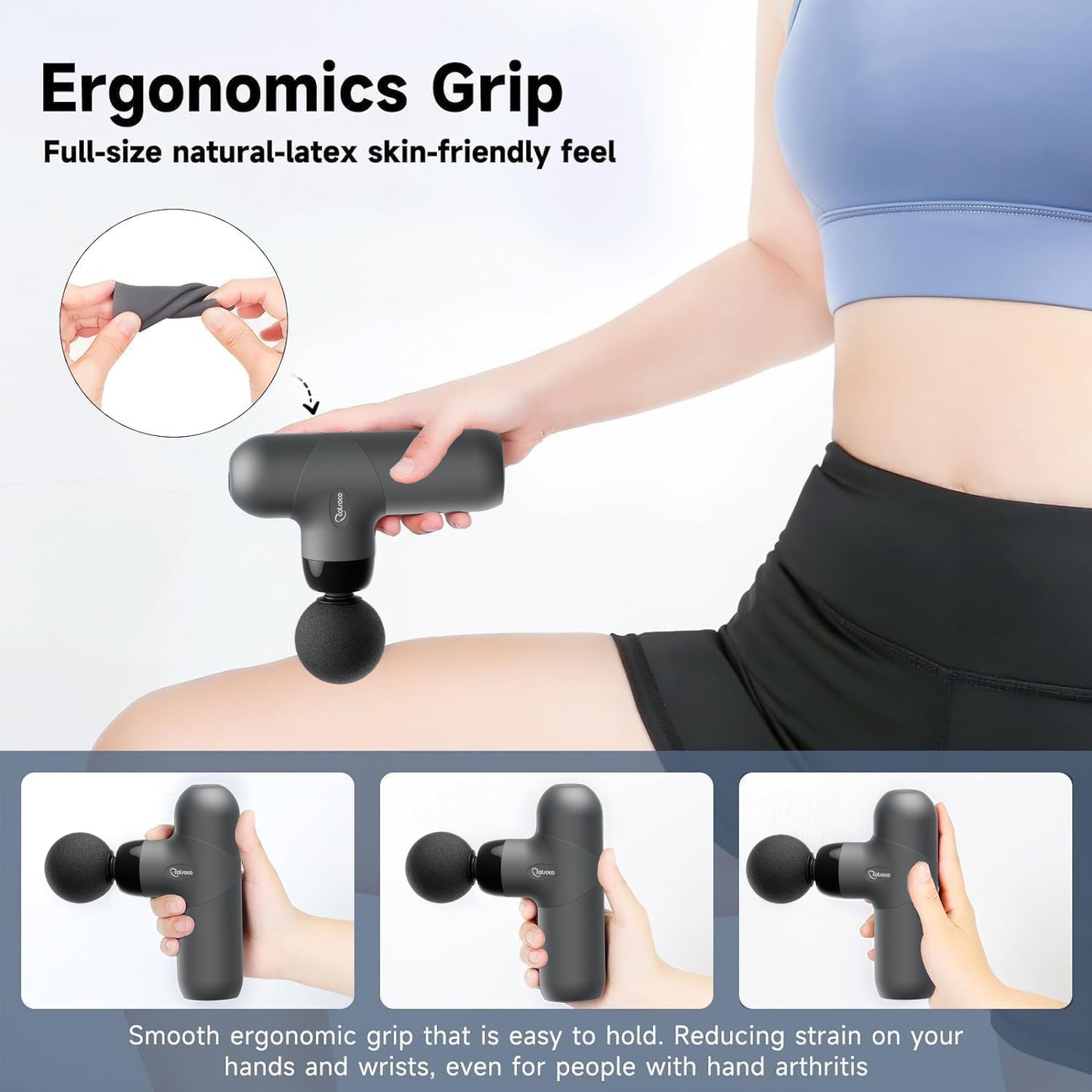 Mini Massage Gun, Percussion Deep Tissues Muscle Massager with 6 Massage Heads, Small Massage Gun Travel, Silicone Material Removable and Washable, best gift for her/him