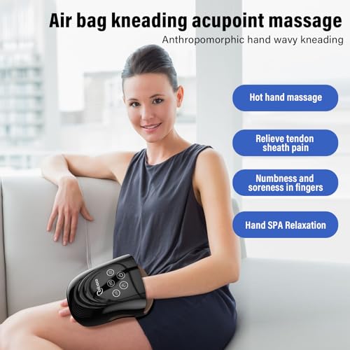 Hand Massager in 3 Modes With Heat and Compression(black)