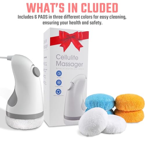 Handheld Full Body Massager with 6 Skin Friendly Washable Pads