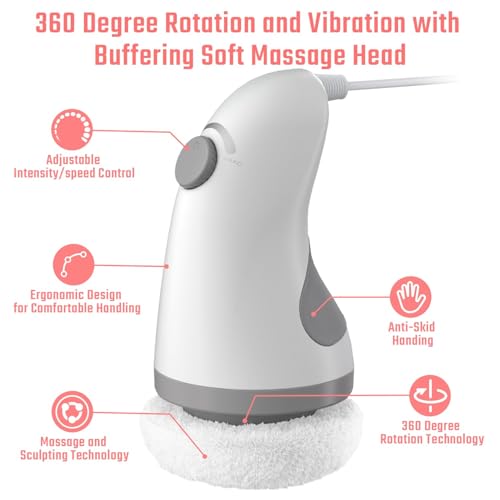 Handheld Full Body Massager with 6 Skin Friendly Washable Pads