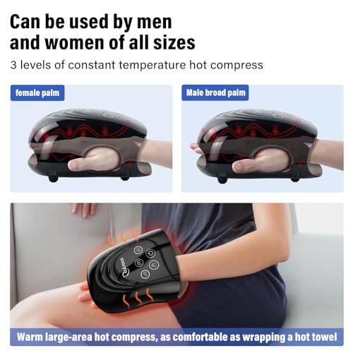 Hand Massager in 3 Modes With Heat and Compression(black)