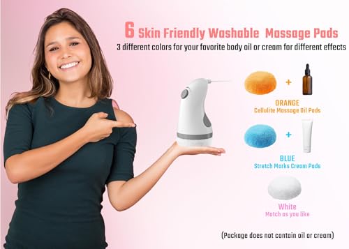 Handheld Full Body Massager with 6 Skin Friendly Washable Pads