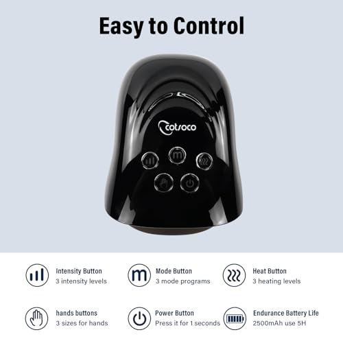 Hand Massager in 3 Modes With Heat and Compression(black)