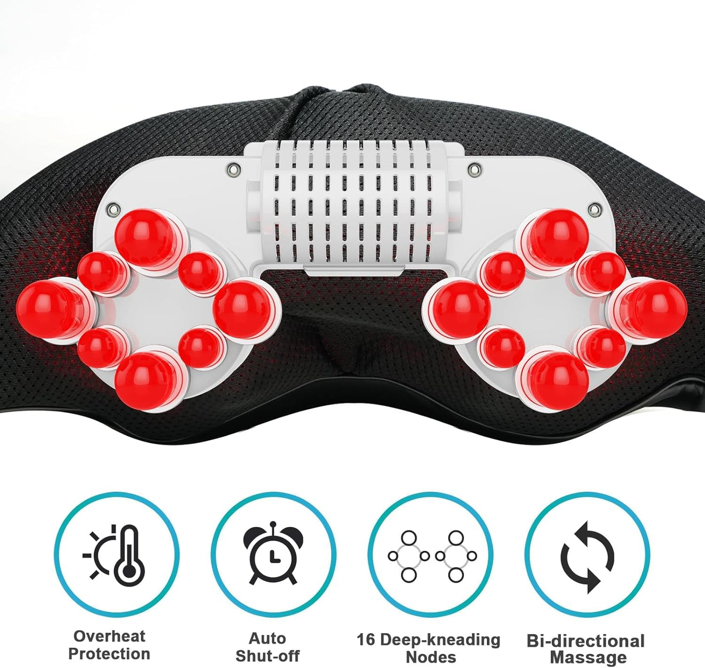 Cordless Shiatsu Neck and Shoulder Massager with Heat,3D Deep Tissue Kneading