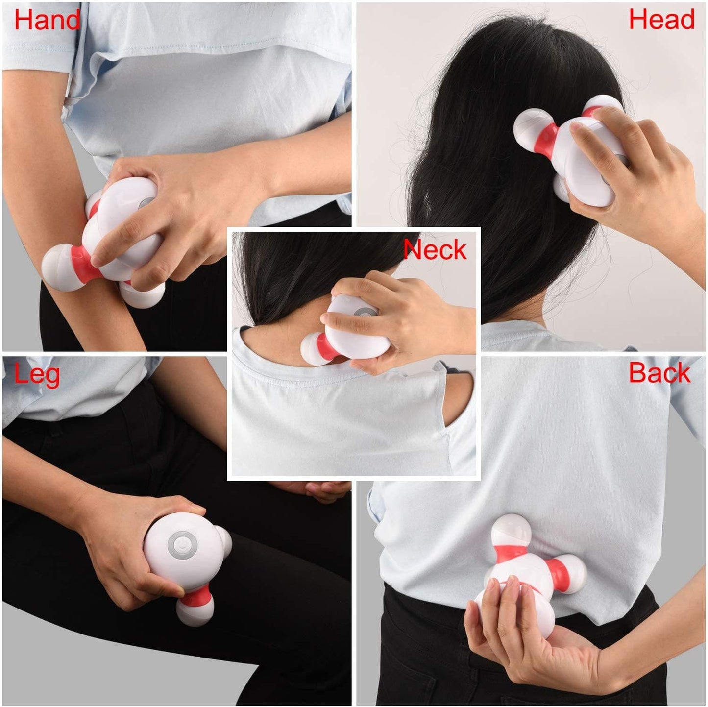 Mini Portable Vibrating Body Massager with LED Light (Red color)