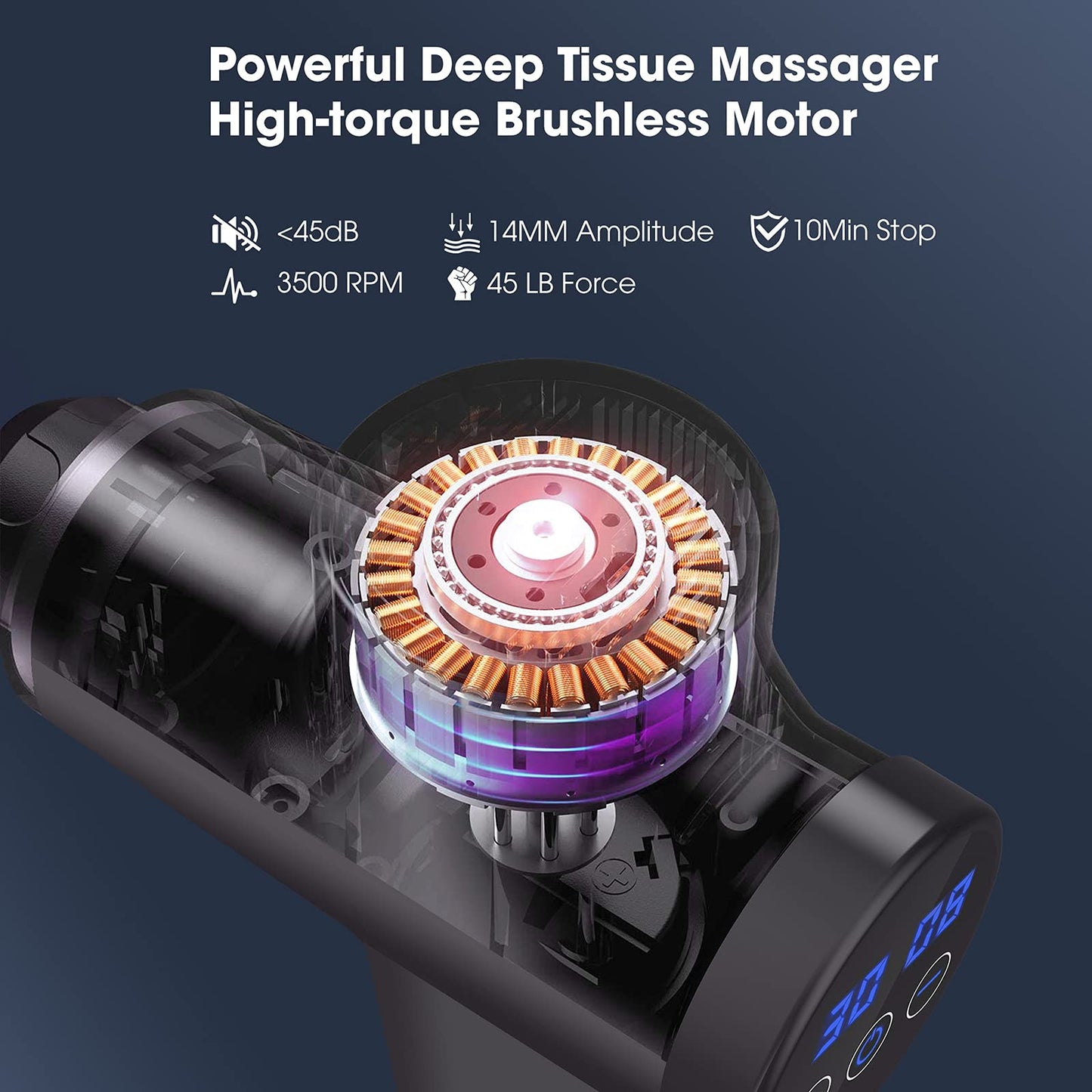 Cotsoco 30 Speeds Professional Deep Tissue Massage Gun with 10 Massage Heads