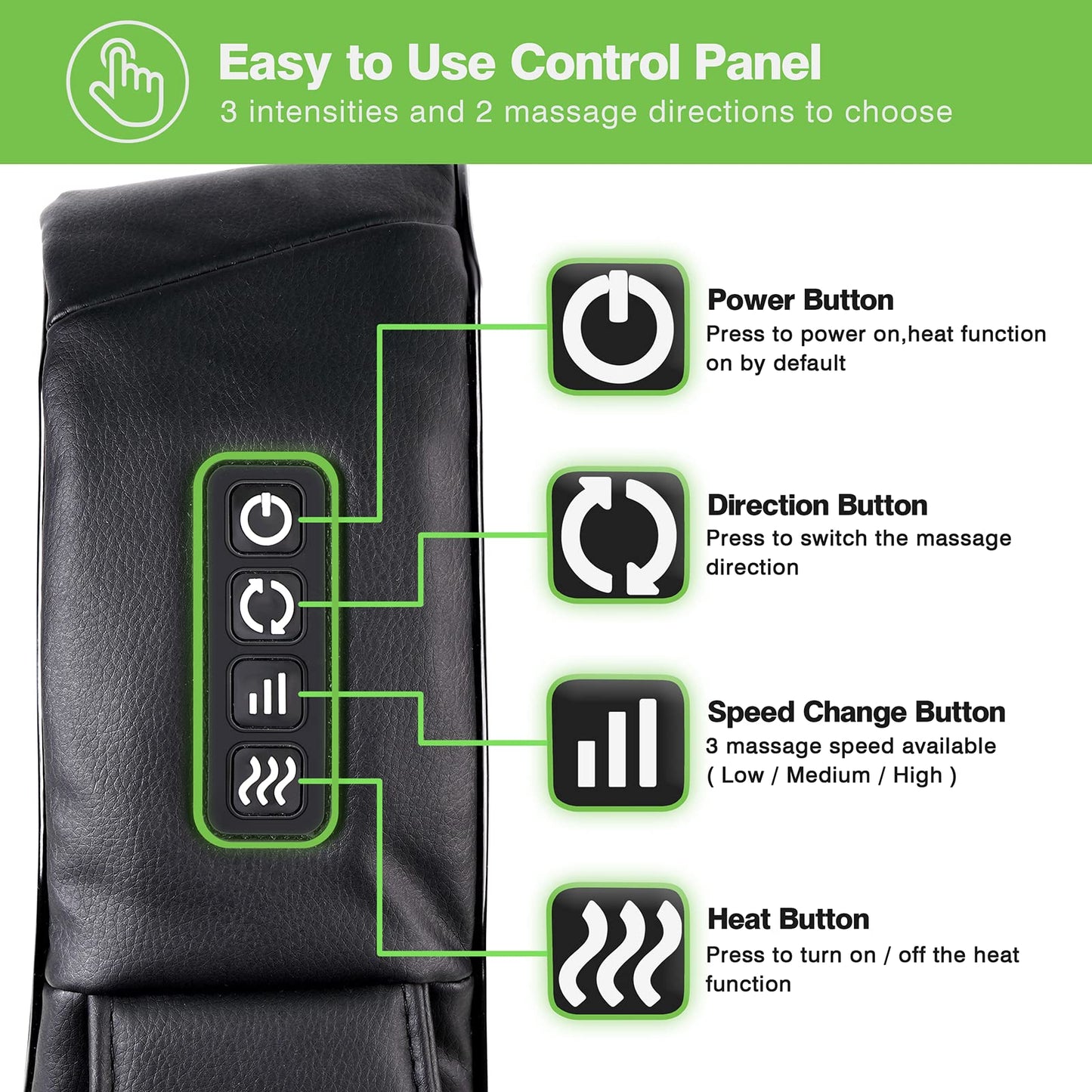 Shiatsu Back Neck and Shoulder Massager with Heat,Deep Tissue 3D Kneading Pillow