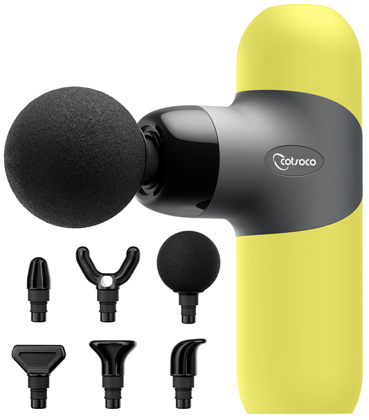Mini Massage Gun, Percussion Deep Tissues Muscle Massager with 6 Massage Heads, Small Massage Gun Travel, Silicone Material Removable and Washable, best gift for her/him
