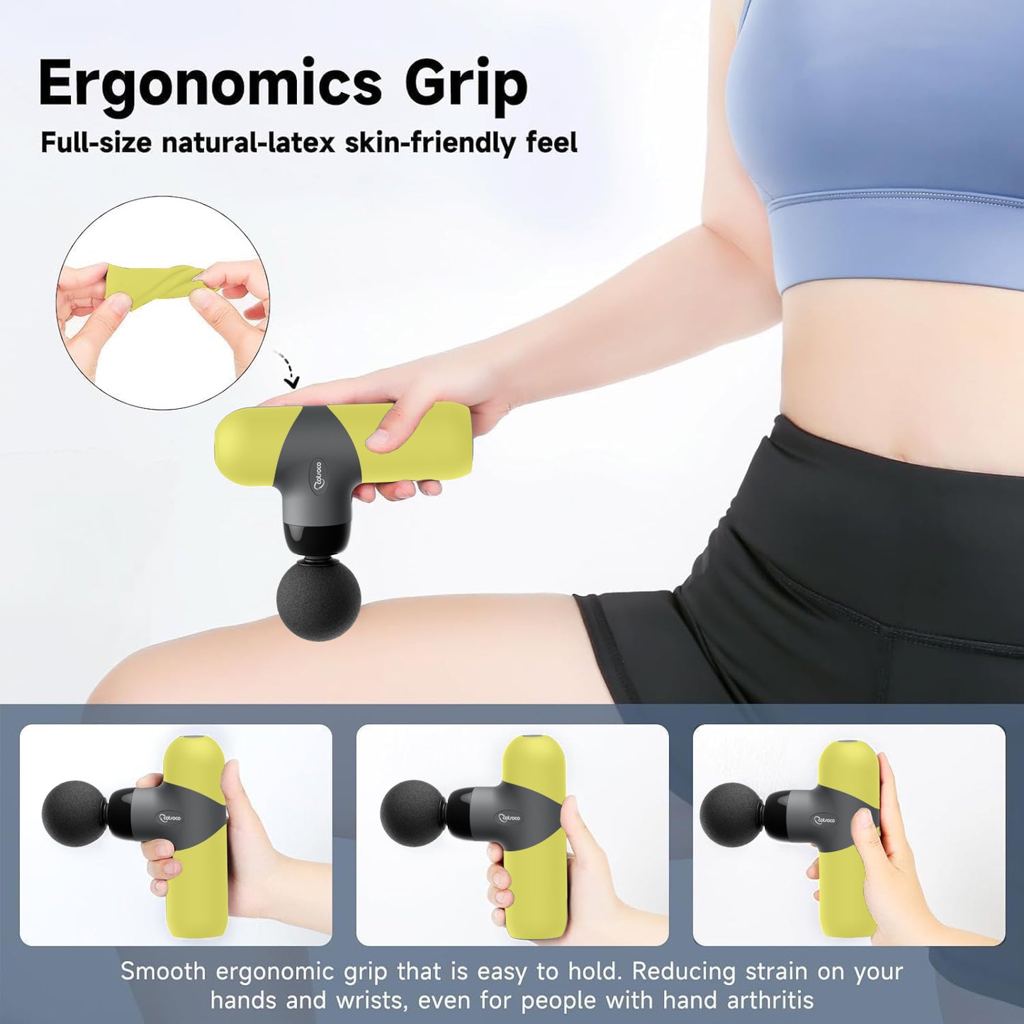 Mini Massage Gun, Percussion Deep Tissues Muscle Massager with 6 Massage Heads, Small Massage Gun Travel, Silicone Material Removable and Washable, best gift for her/him