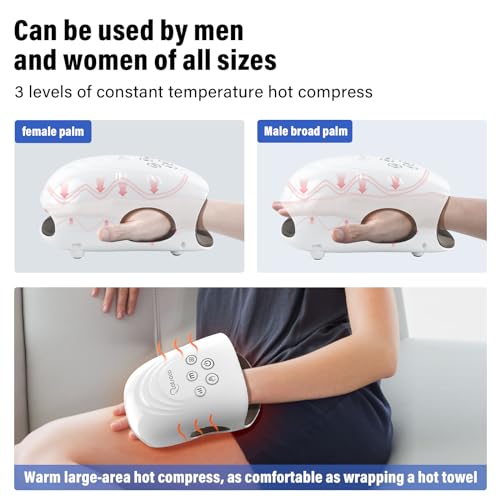 Hand Massager in 3 Modes With Heat and Compression(white)