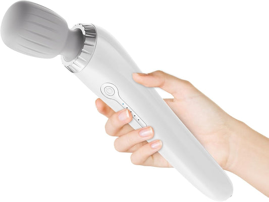 Handheld Massager, Cordless Electric Back Massager, Portable 5 Speeds Deep Tissue Massage for Relaxation, Sports Recovery, Pain Relief, Back, Leg, Shoulder, Waist, Neck, Gifts for Men Women-White