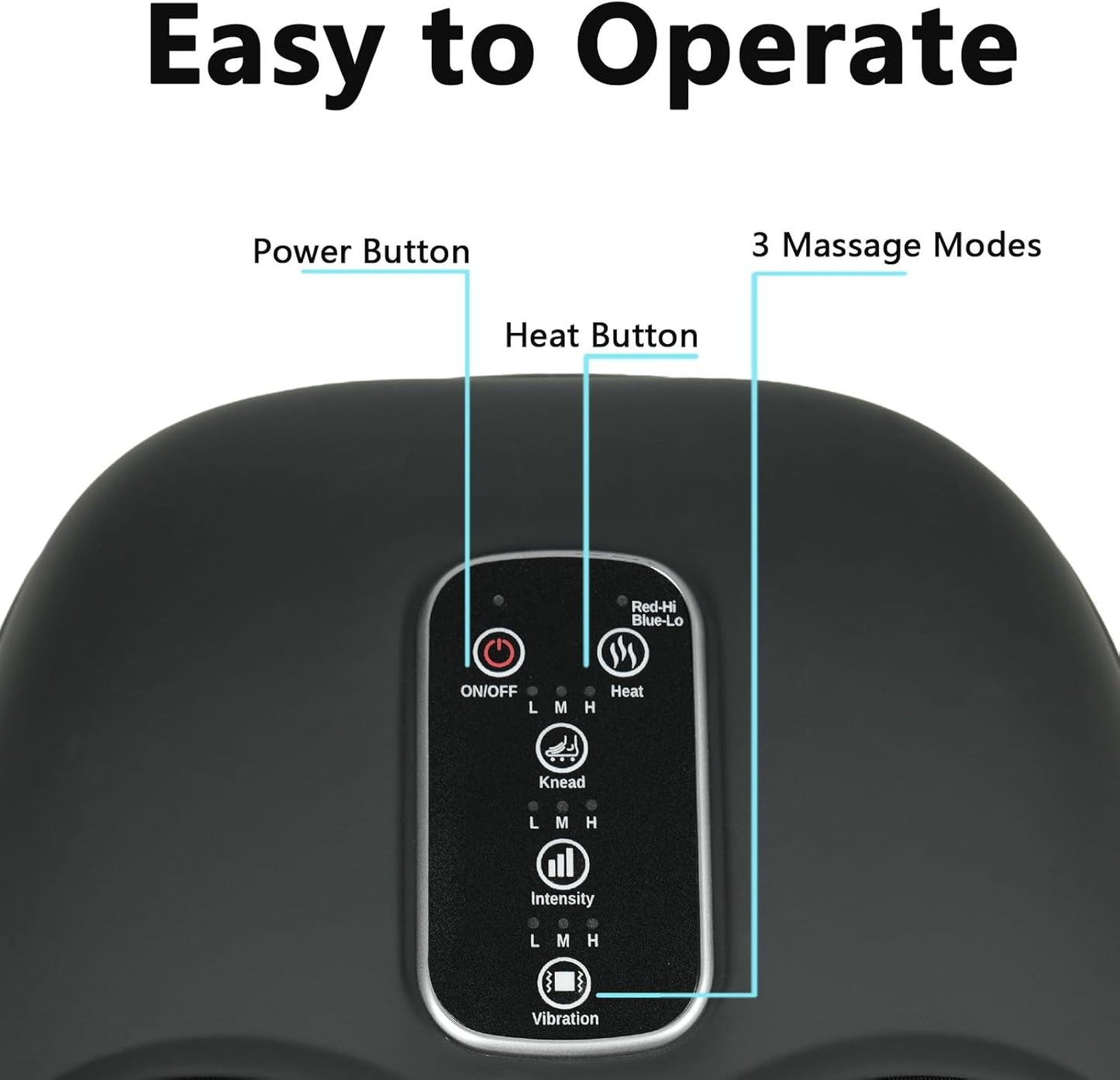 cotsoco Shiatsu Foot Massager with Heat, Deep Kneading Therapy Air Compression, Foot Massage Improve Blood Circulation Feet Massager Wellness Soothing Pain Relief, Gifts for Men Women