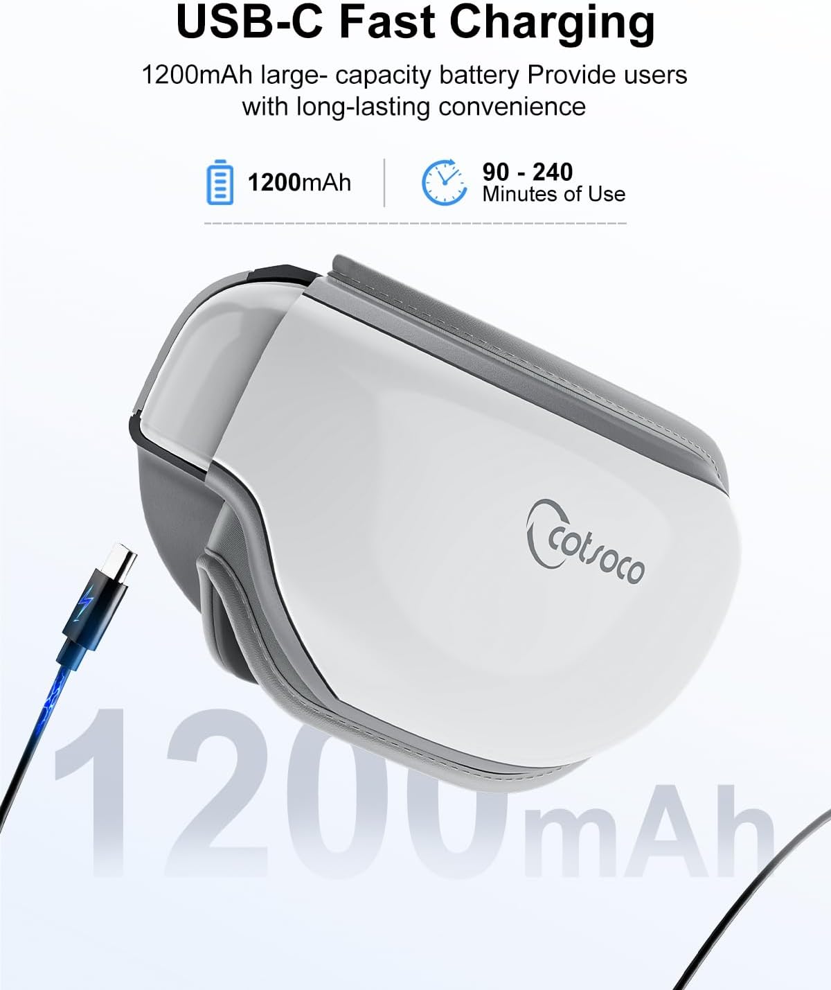 cotsoco Eye Massager with Heat, Birthday Gifts for Women, Heated Eye Mask with Bluetooth Music, Relax & Reduce Strain Dark Circles and Improve Sleep, Gift for Mom Dad Women Men