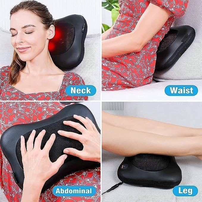 Shiatsu Back and Neck Massager with Soothing Heat -Deep Tissue Massage Pillow with 3D Kneading