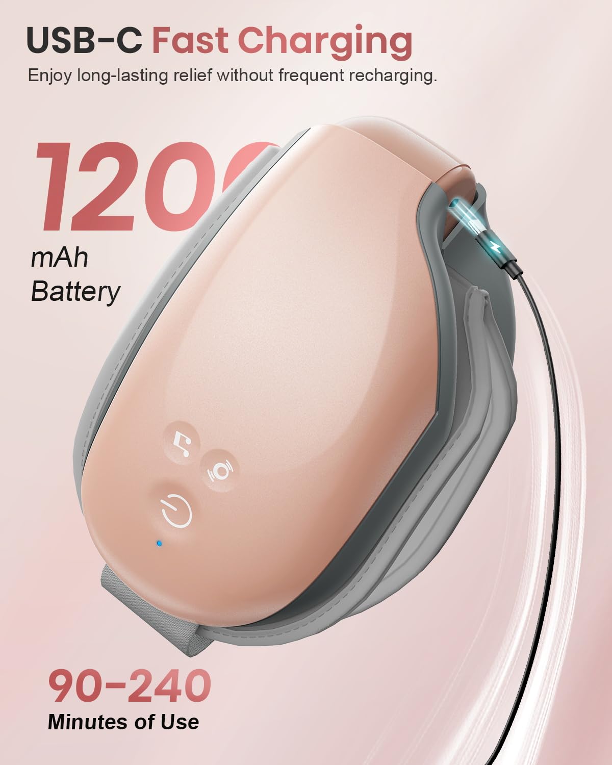 Cotsoco Eye Massager with Heat, Remote, and Compression, Adjustable Foldable Sleep Mask for Relaxing Eyes and Better Sleep, Migraine Relief Device, Birthday Gifts for Women Men Her Him-Pink