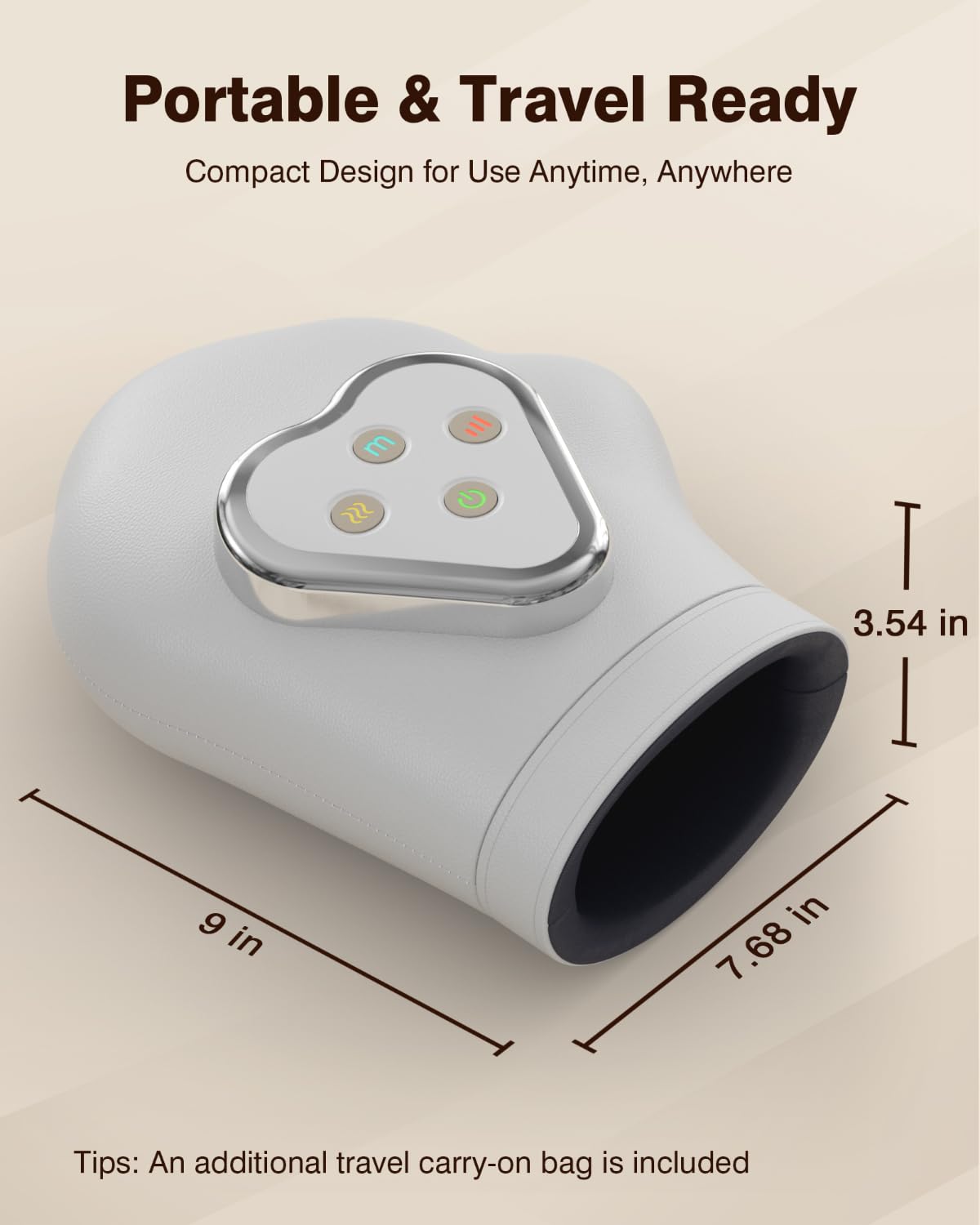 cotsoco Updated Hand Massager with Heat and Compression - Electric Individual Finger Massage for Arthritis, Carpal Tunnel & Pain Relief, Cordless Portable Massager for Wrist & Fingers, Gifts for Mom