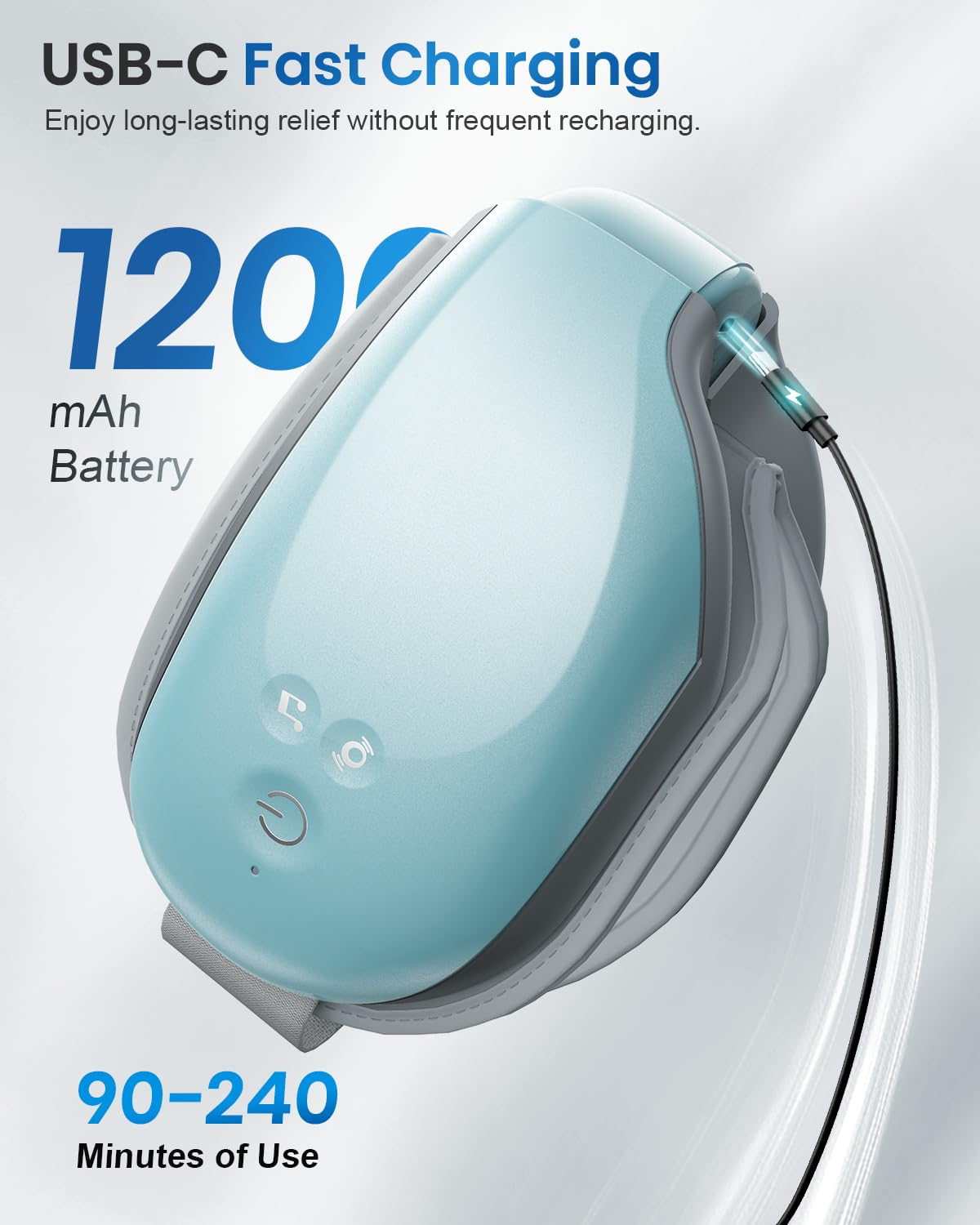 Cotsoco Eye Massager with Heat, Remote, and Compression, Adjustable Foldable Sleep Mask for Relaxing Eyes and Better Sleep, Migraine Relief Device, Birthday Gifts for Women Men Her Him-Blue