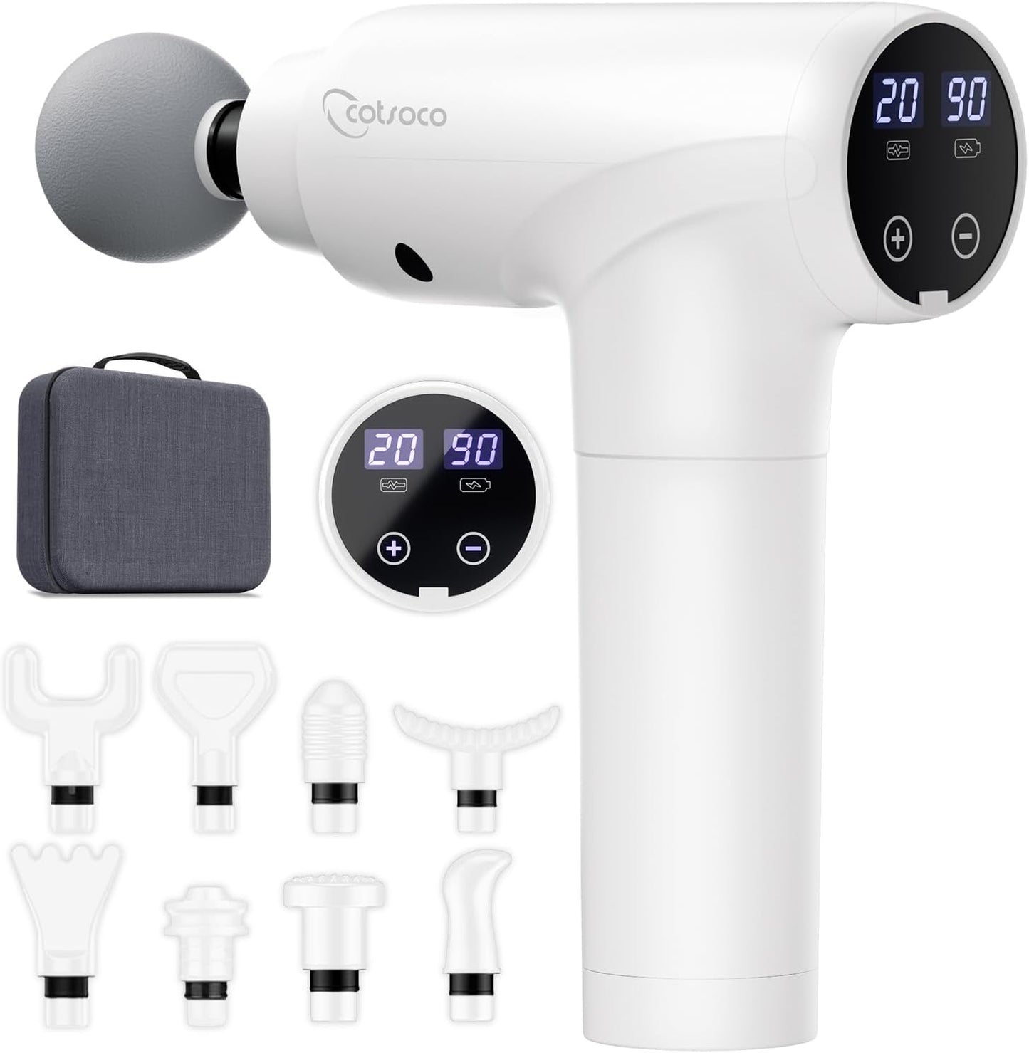 Massage Gun Deep Tissue, Back Massage for Athletes for Pain Relief, Percussion Massager Device with Silent Brushless Motor, Relax Gift for Mothers Day and Fathers Gifts (White)