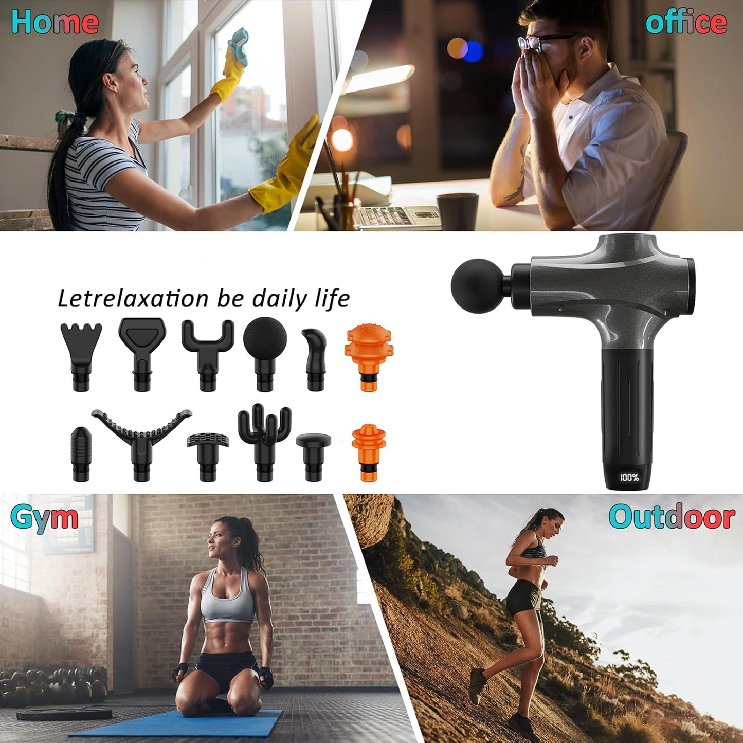 cotsoco Massage Gun Deep Tissue, 30 Speed Percussion Back Massager Gun Muscle Massage Gun for Pain Relief, Super Quiet Electric Sport Massager, Handheld Deep Tissue Massager