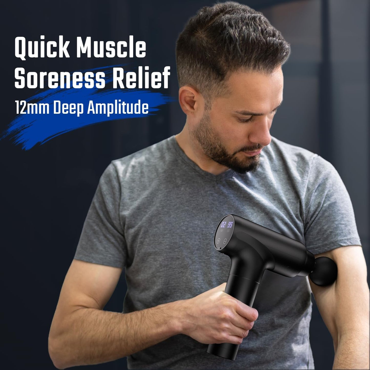 cotsoco Massage Gun with Heat Head, Muscle Massage Gun Deep Tissue Back Massager for Pain Relief, 20 Speeds Handheld Electric Massager Tool with Silent Brushless Motor, Gym Office Home Travel Use