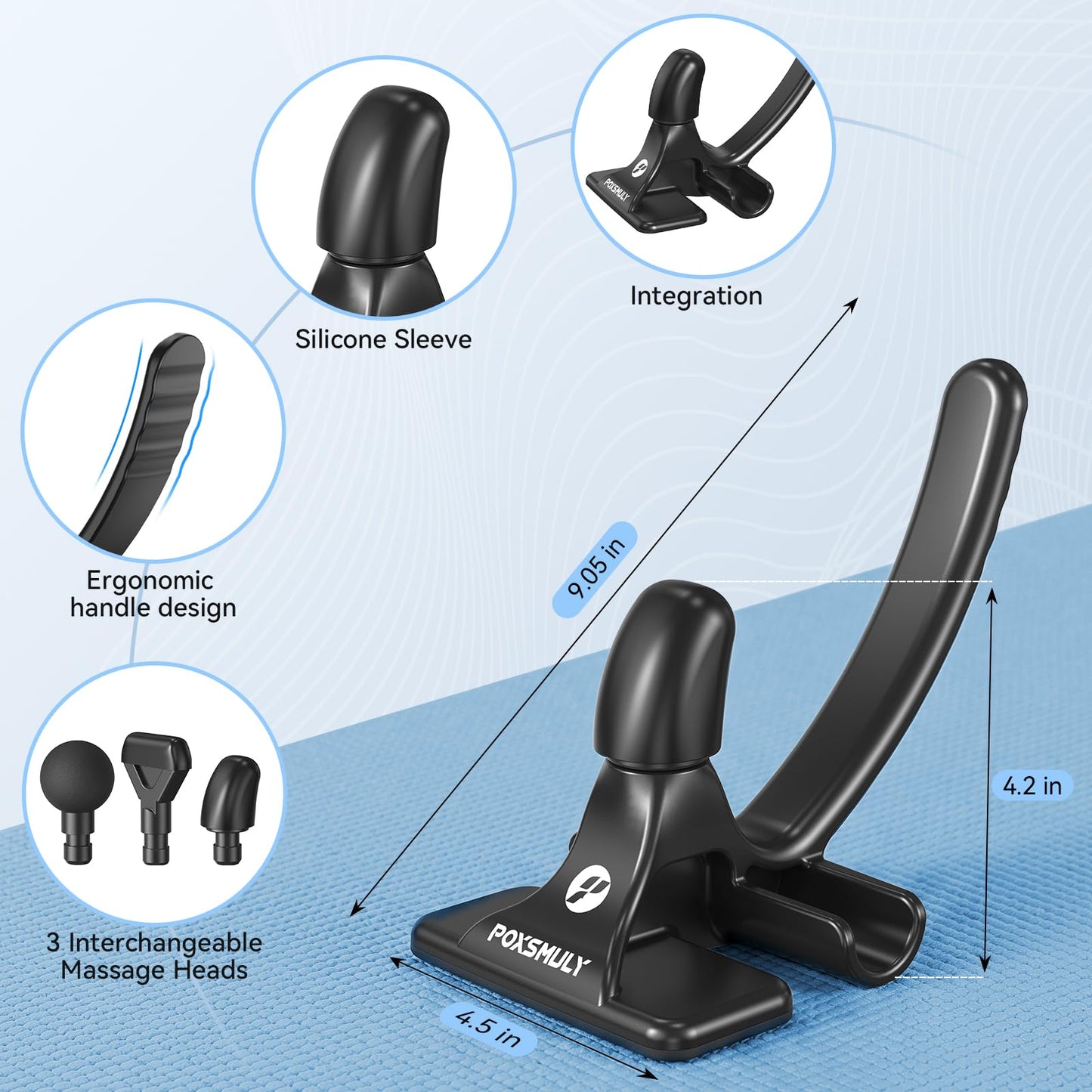 Psoas Release Tool,Adjustable Trigger Point Massage Tool for Full Body,Myofascial Release Tool for Iliacus, Pain Relief, Hip Flexor, Back, Hamstring, Glute, Sciatica Pain,Black