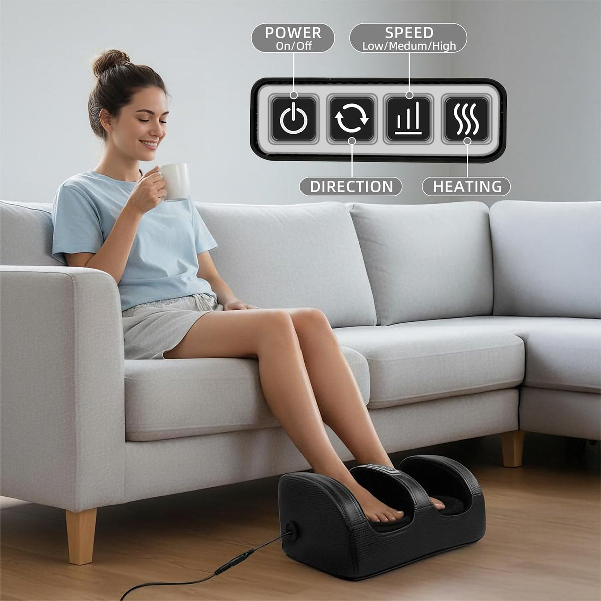 cotsoco Shiatsu Foot Massager with Heat, Electric Foot and Calf Massager
