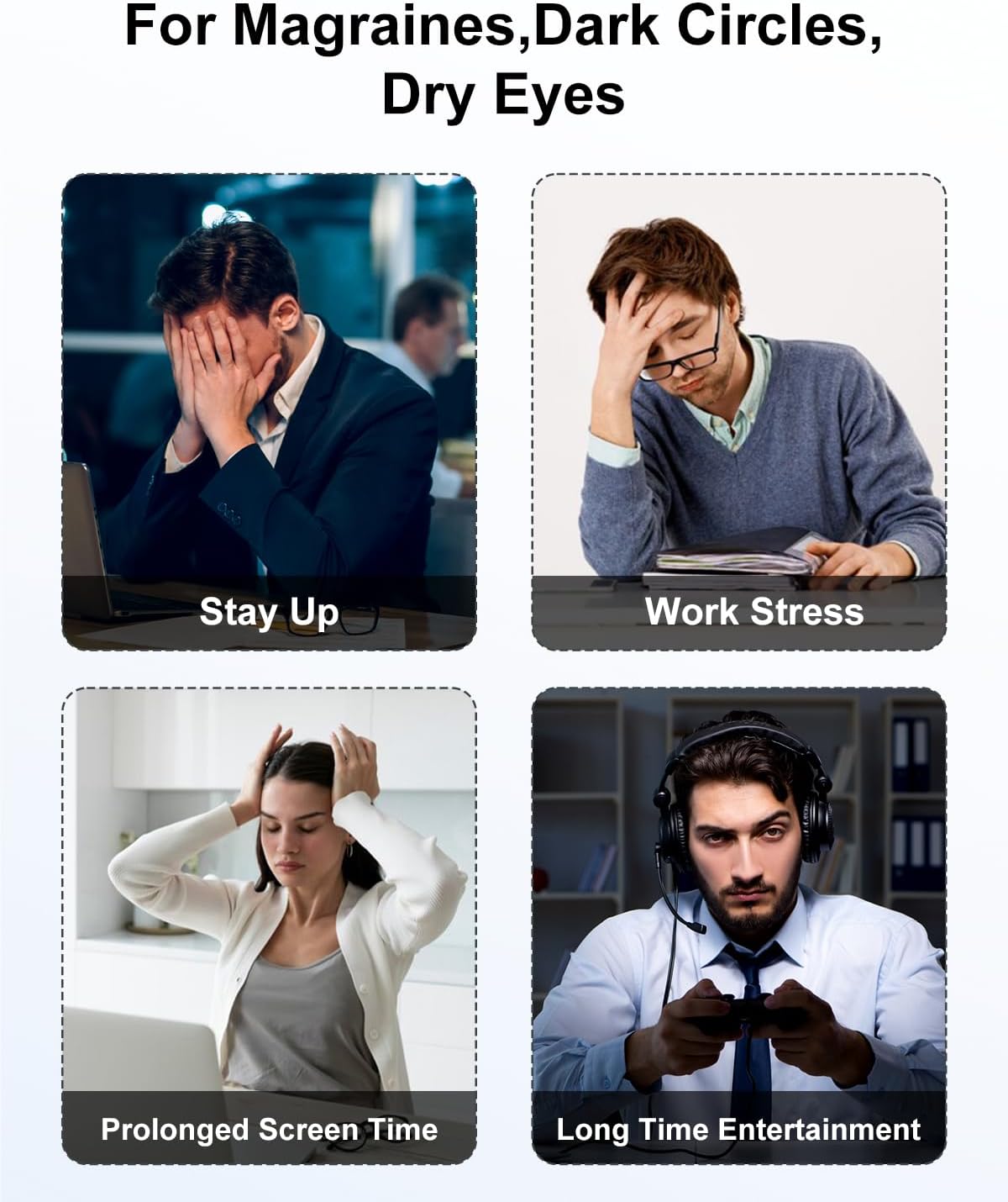 cotsoco Eye Massager with Heat, Birthday Gifts for Women, Heated Eye Mask with Bluetooth Music, Relax & Reduce Strain Dark Circles and Improve Sleep, Gift for Mom Dad Women Men