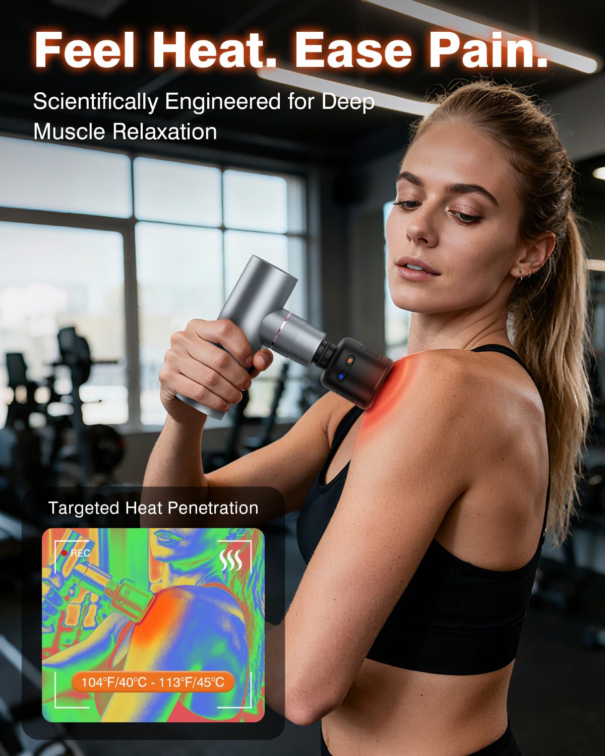 cotsoco Mini Deep Tissue Massage Gun with Heat and Cold Therapy, Full-Metal Handheld Electric Massager for Muscle Pain Relief, Portable Percussion Massage Gun for Athletes and Recovery