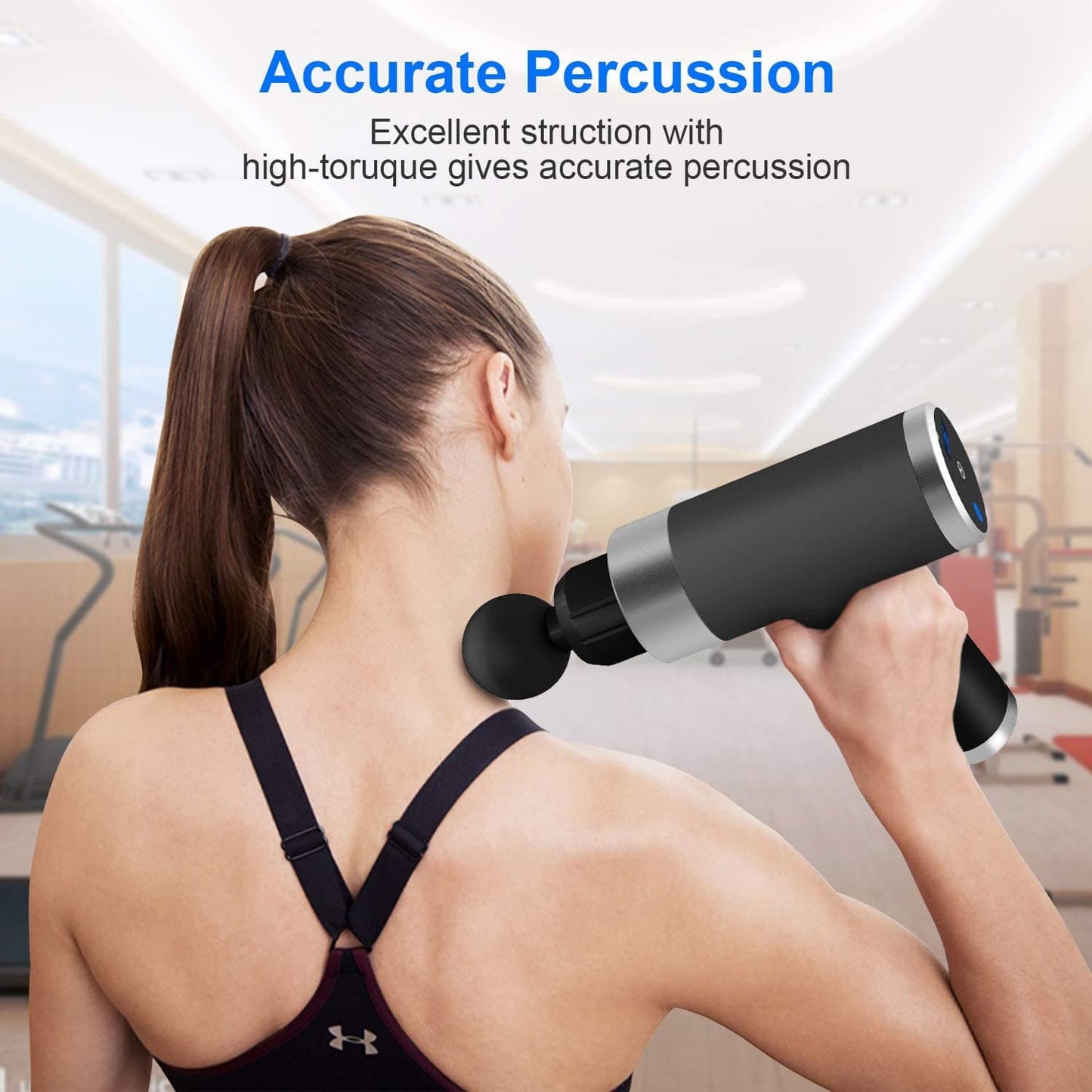 Cotsoco 6 Speed Rechargeable Percussion Massager Gun with 4 Massage Heads and Carry Case