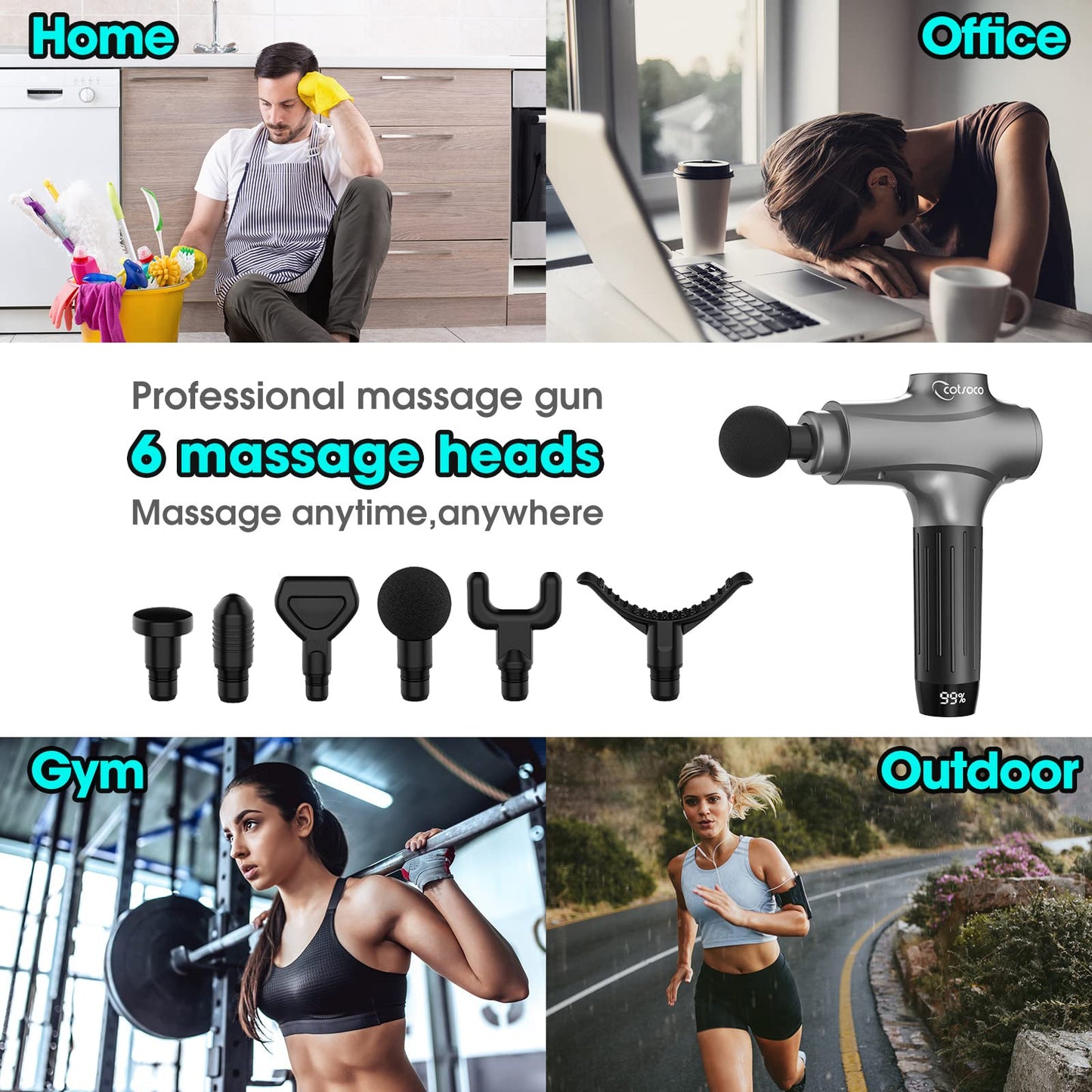 Cotsoco Massage Gun Deep Tissue-30 Speeds Percussion Muscle Massage Gun